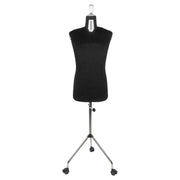 Fabma Schneiderpuppe/Schneiderbüste Herren / mit Rollen (männlich / Plus-Size-Größe 42 - 54 / schwarz / verstellbar)
