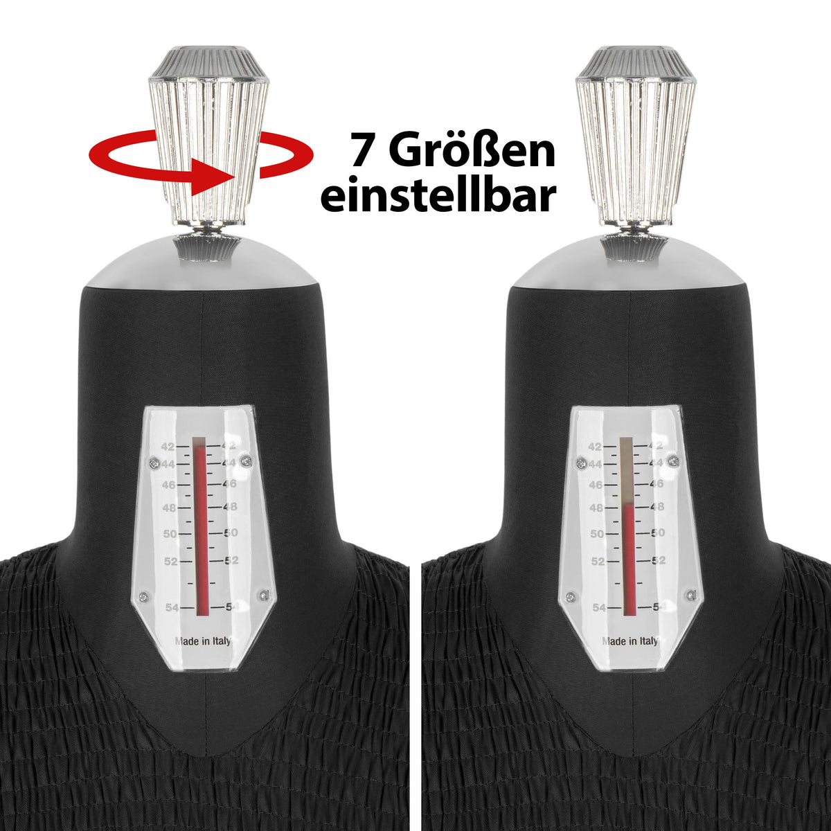Fabma Schneiderpuppe/Schneiderbüste Herren / mit Rollen (männlich / Plus-Size-Größe 42 - 54 / schwarz / verstellbar)