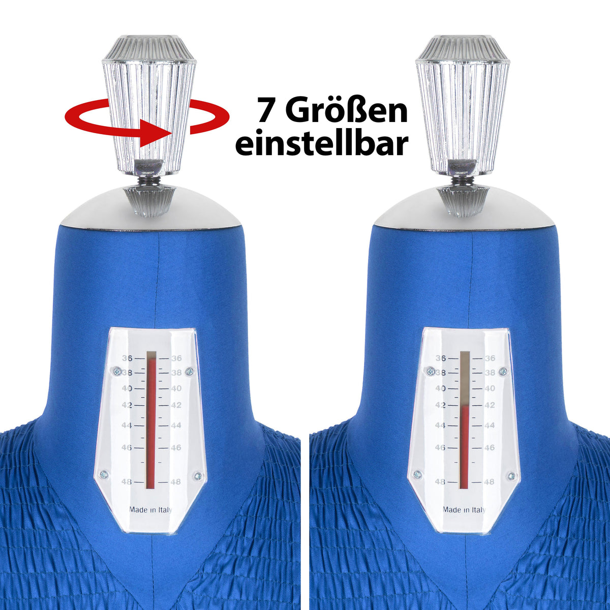 Fabma Schneiderpuppe/Schneiderbüste / Arm links / mit Rollen (weiblich / Größe 36 - 48 / blau / verstellbar)