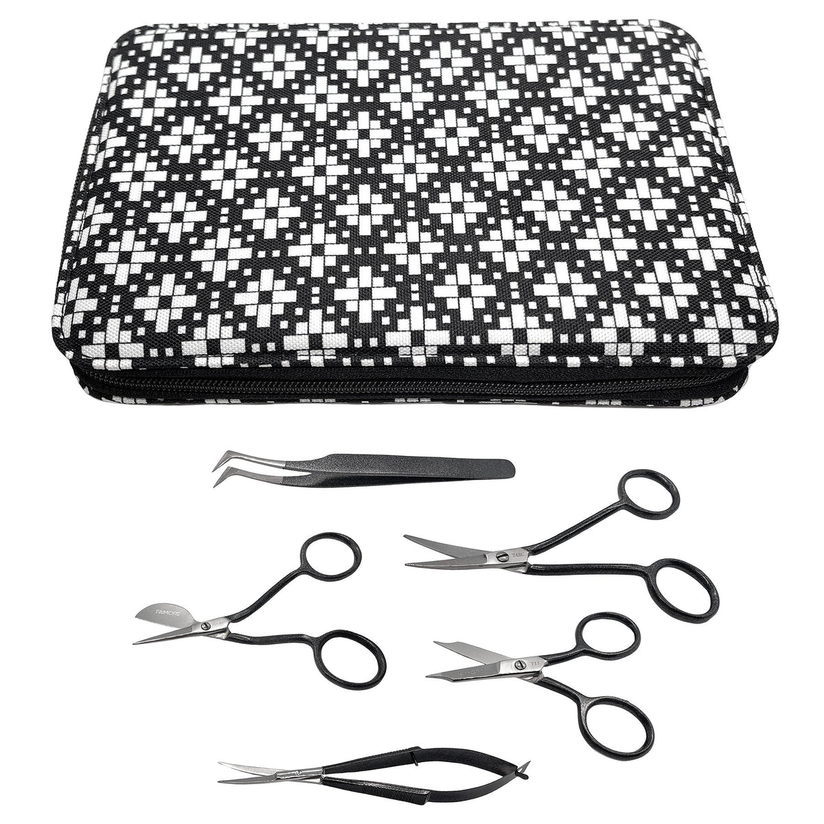 Hochwertiges Stick-Scheren-Set von Famore (5 Scheren + Etui)