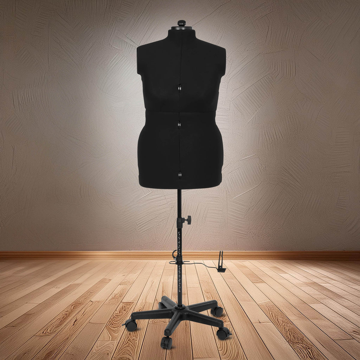 Schneiderpuppe/Schneiderbüste Supa Fit "L" mit Rollen (verstellbar / schwarz)