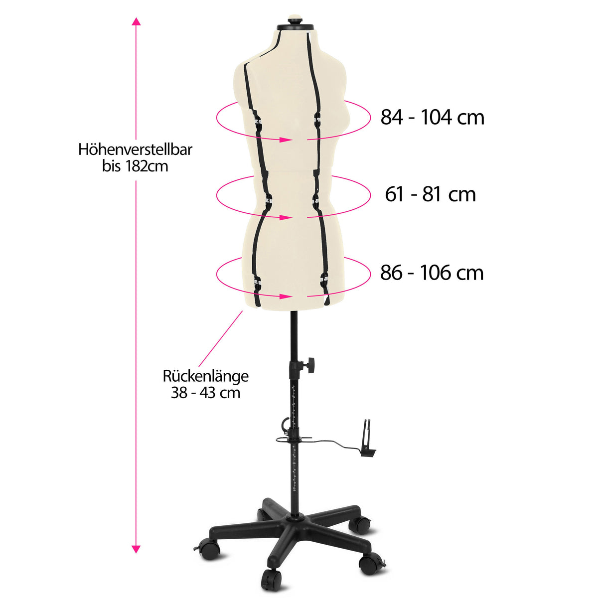 Schneiderpuppe Supa Fit "S" mit Rollen gebraucht (verstellbar / beige)