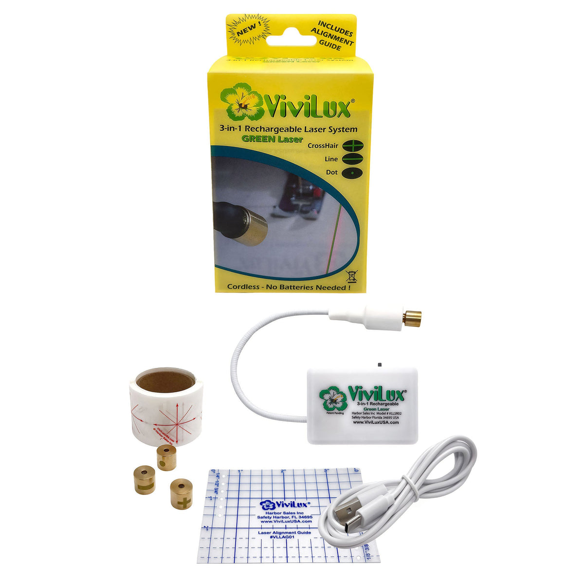 ViviLux 3-in-1 Markier-Laser-System (grün / wiederaufladbar / magnetisch)