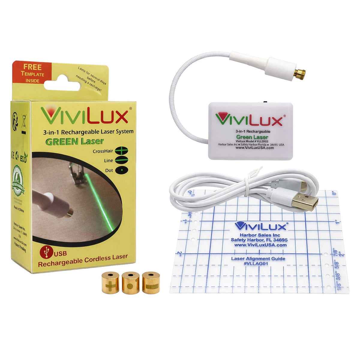 Vivilux 3-in-1 Laser System (USB / grün) zum Nähen und Basteln