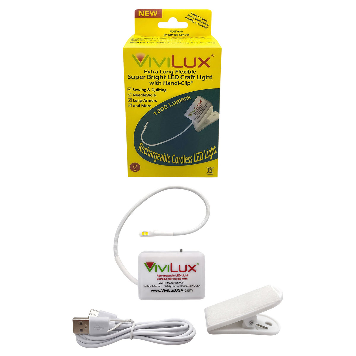 Vivilux LED Licht mit Klammer (extra hell) zum Nähen und Basteln