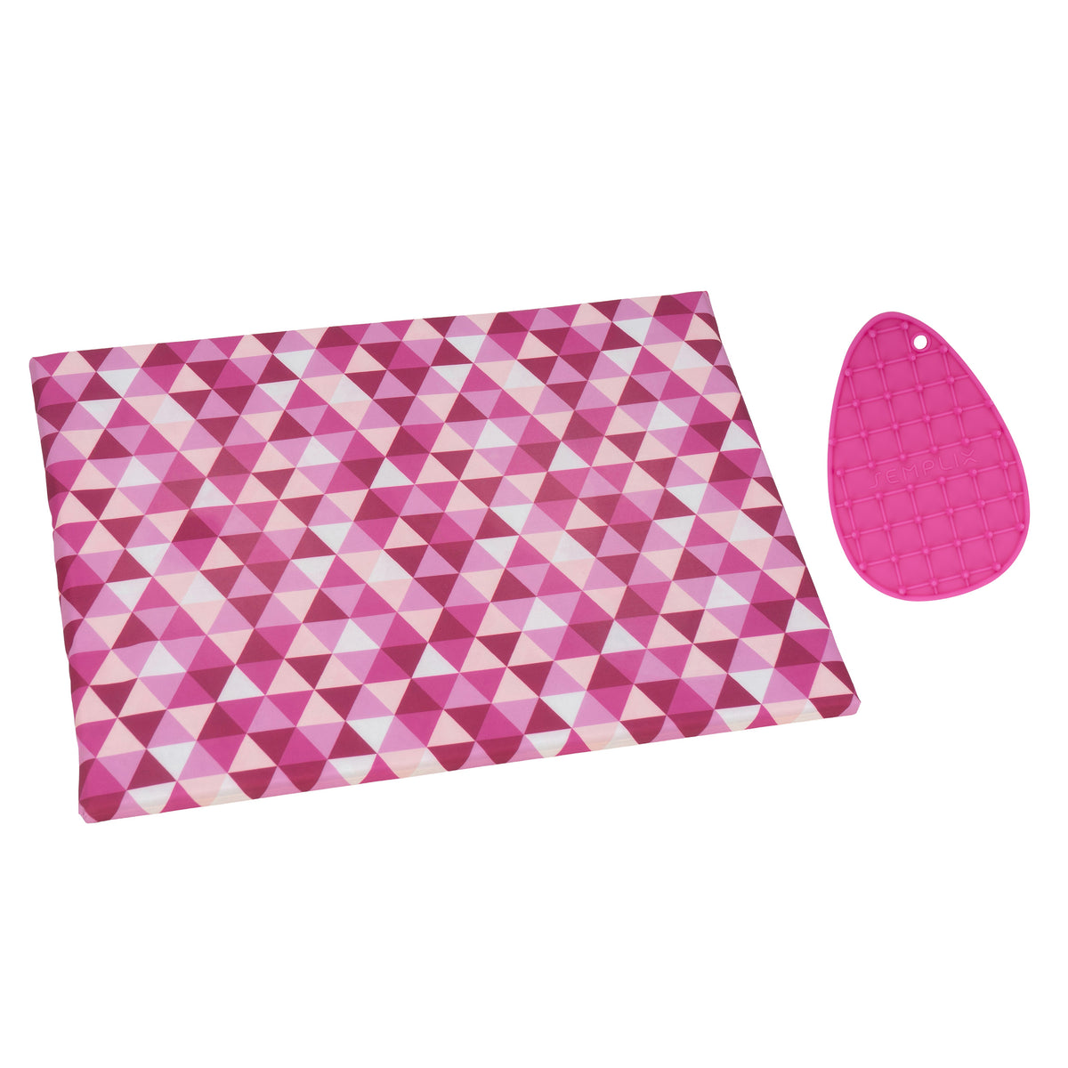 Semplix Bügelunterlage Diamond + Silikon Bügeleisenablage (beere/rosa)
