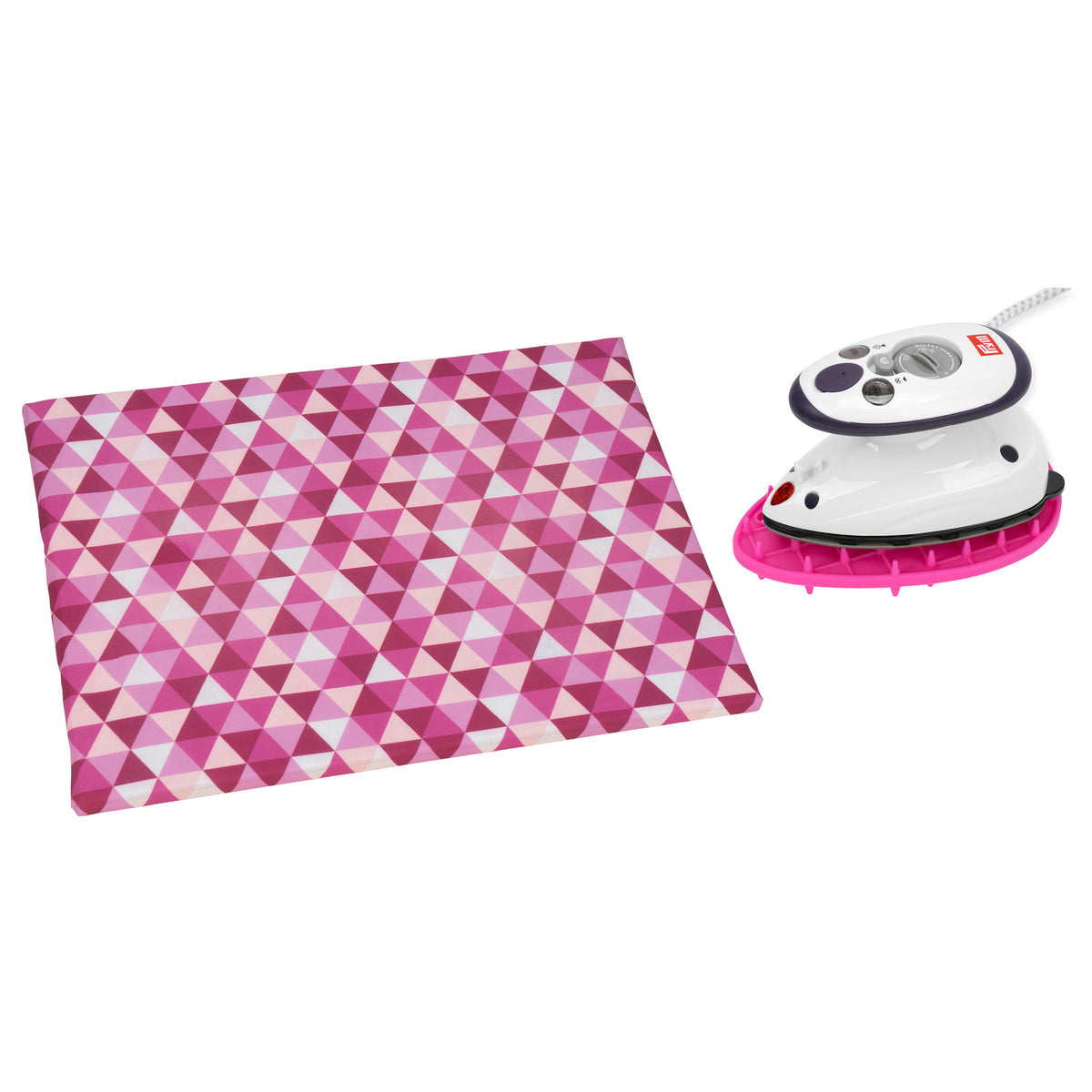 Semplix Bügel-Set mit Ablage und Prym Mini-Bügeleisen (beere/rosa)