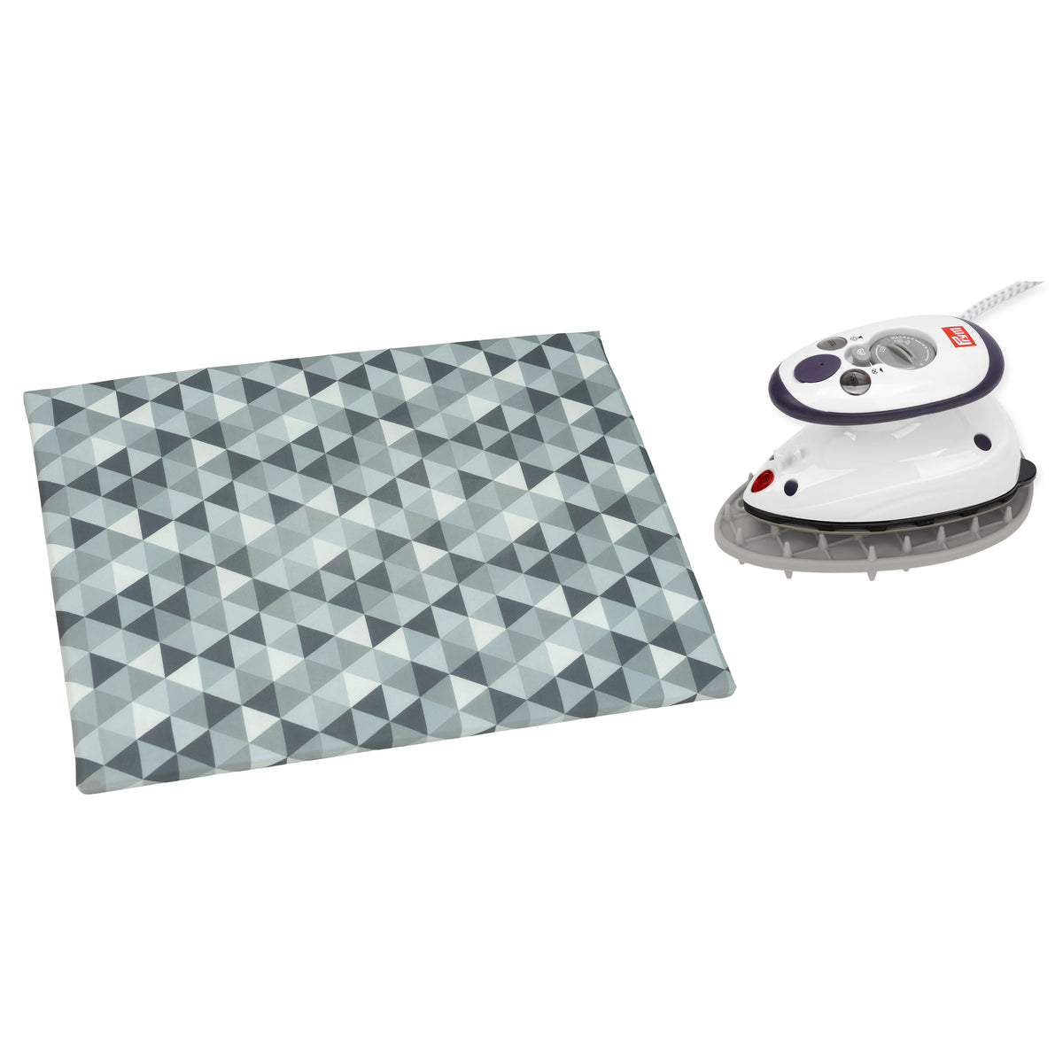 Semplix Bügel-Set mit Ablage und Prym Mini-Bügeleisen (stein/grau)