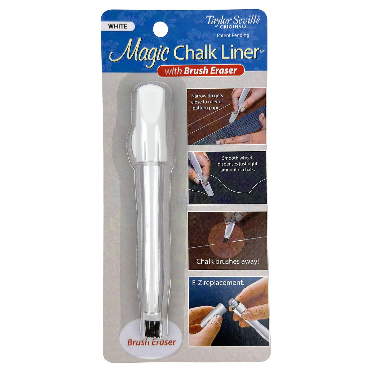 Taylor Seville Magic Chalk Liner - Kreidezeichner mit Radierer (weiß)