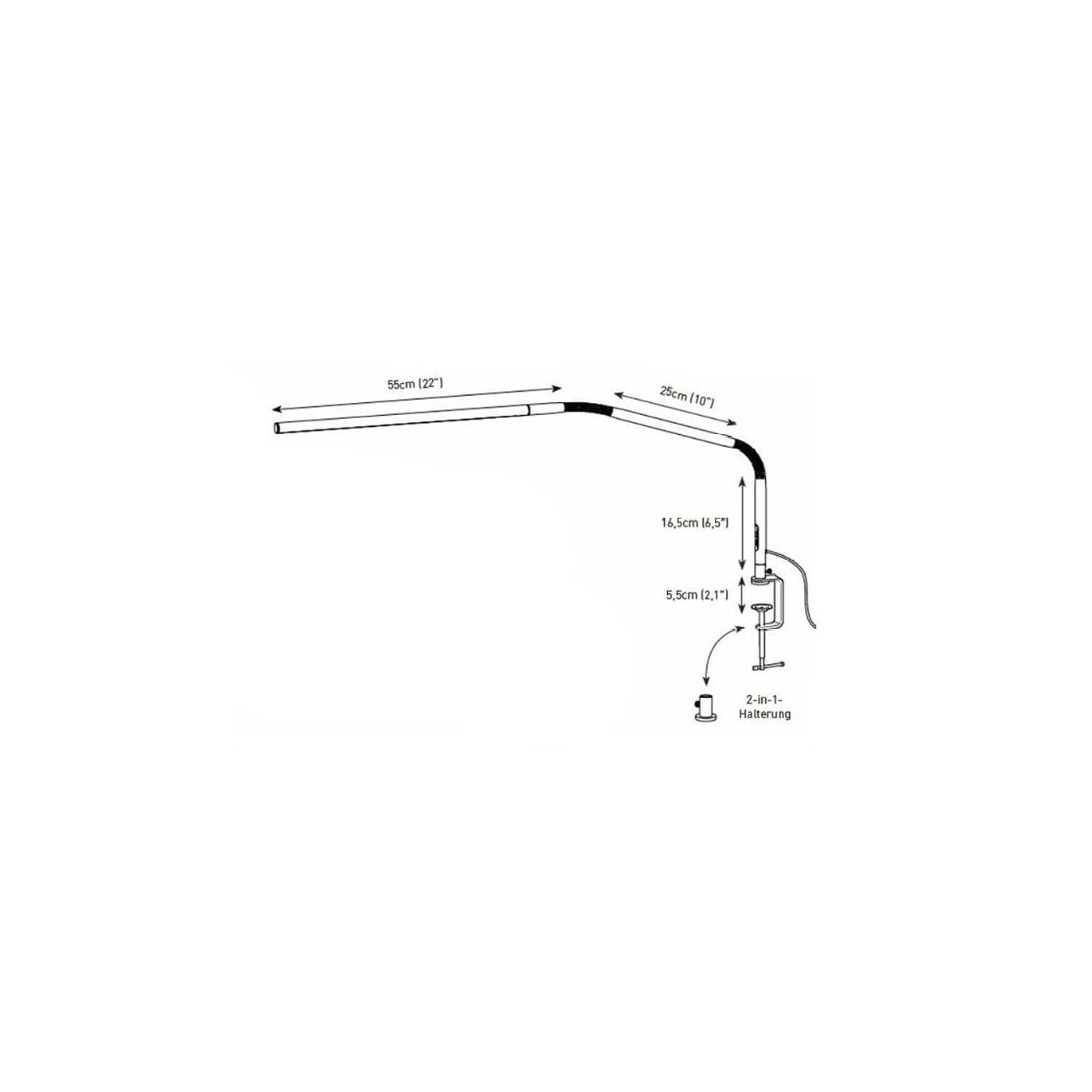 Daylight Slimline 4 Tischlampe/Tischleuchte (gebürsteter Stahl)