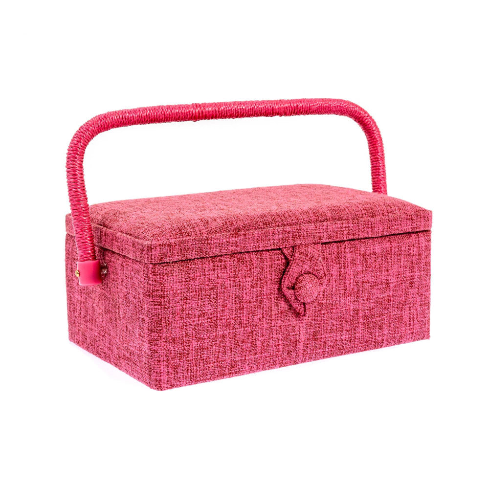 Nähkorb von Hobby Gift mit Stoffbezug pink (S / L 23 x T 15 x H 11 cm)