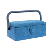 Nähkorb von Hobby Gift mit Stoffbezug blau (S / L 23 x T 15 x H 11 cm)