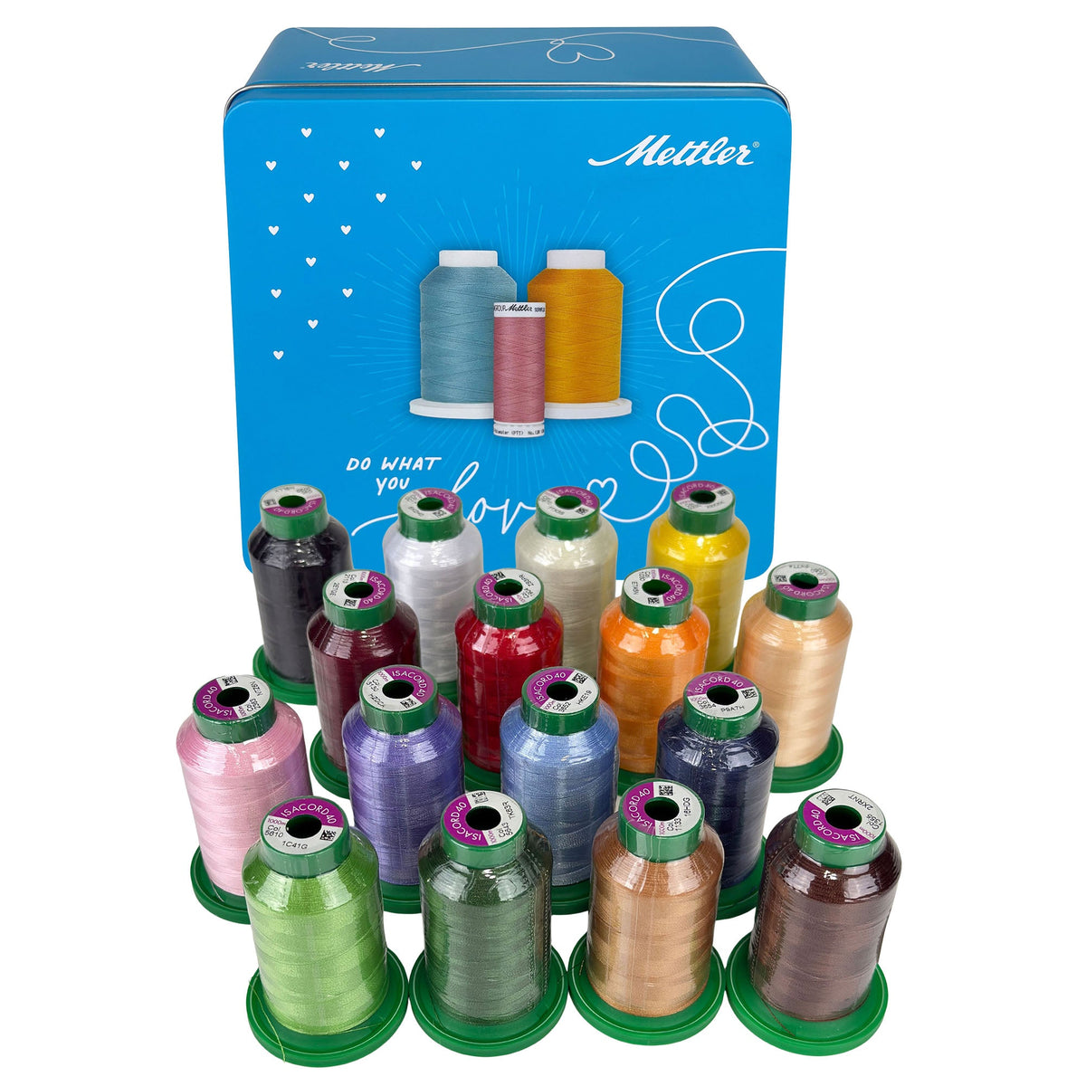 Amann Mettler Garndose Isacord (Basic Farben / 1000 m / 16 Konen / Stickgarn)