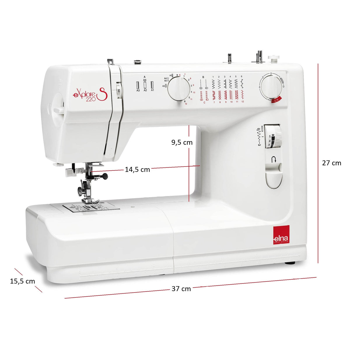 Elna eXplore 220S mechanische Nähmaschine (rot)