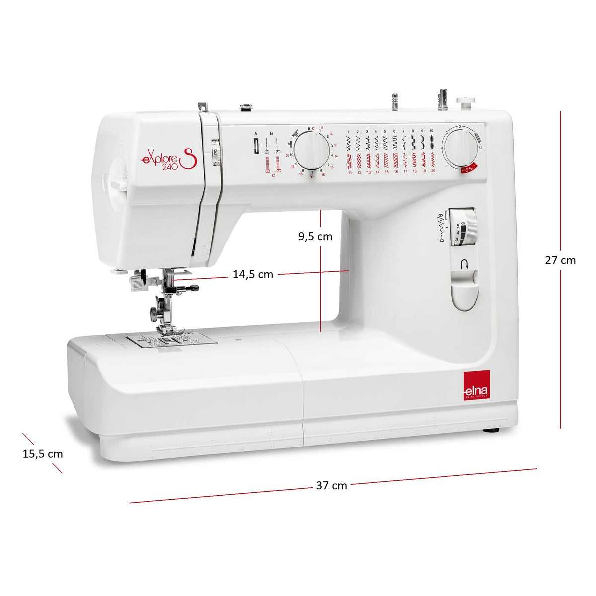 Elna eXplore 240S mechanische Nähmaschine (rot)