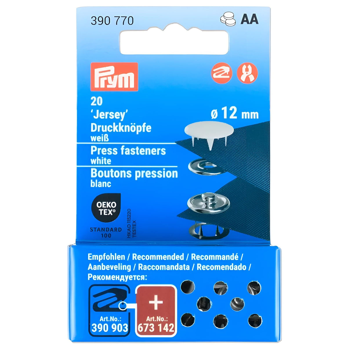 Prym Druckknöpfe Jersey (12 mm/ weiß/ 20 St.)