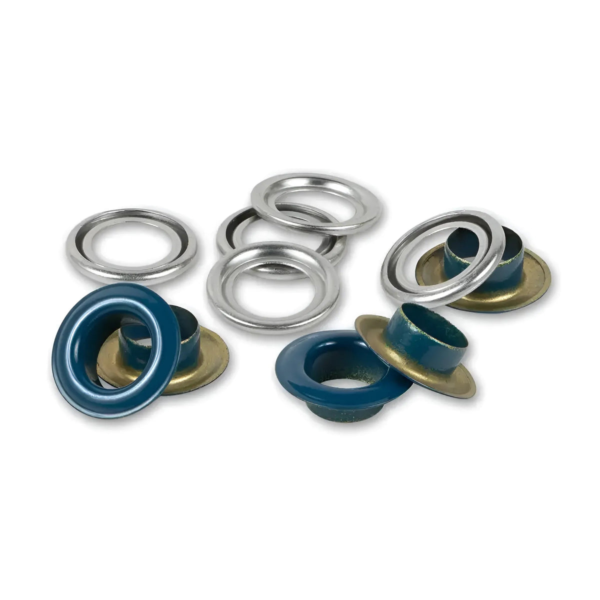 Prym Ösen mit Scheiben (8 mm/ marine-silberfarbig/ 32 St.)