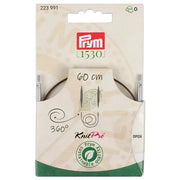 Prym Natural Kunststoffseil 60 cm (360° drehbare Endstücke / austauschbare Nadelspitzen)