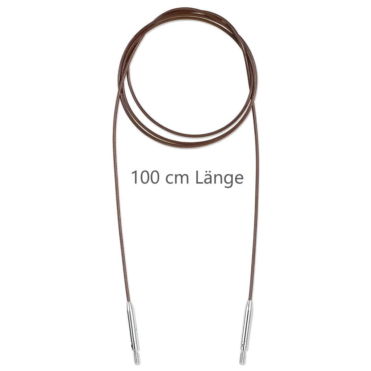Prym Natural Kunststoffseil 100 cm (360° drehbare Endstücke / austauschbare Nadelspitzen)