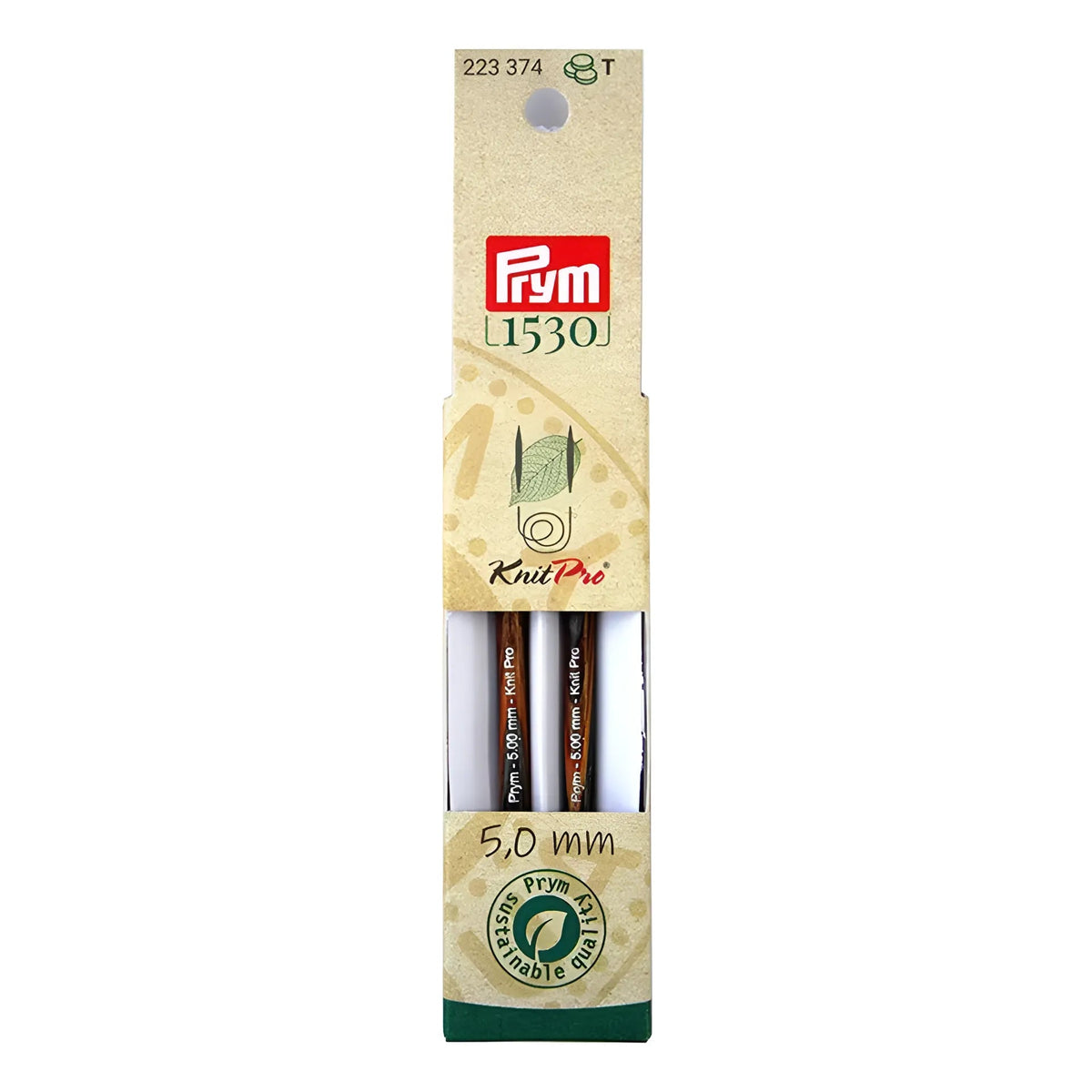 Prym Rundstricknadelspitzen kurz Natural (Stärke 5,0 / 8,7 cm)