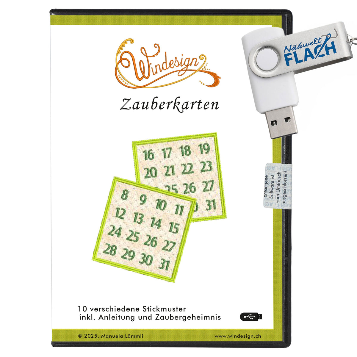Windesign Stickmuster USB "Zauberkarten" (10 Motive)