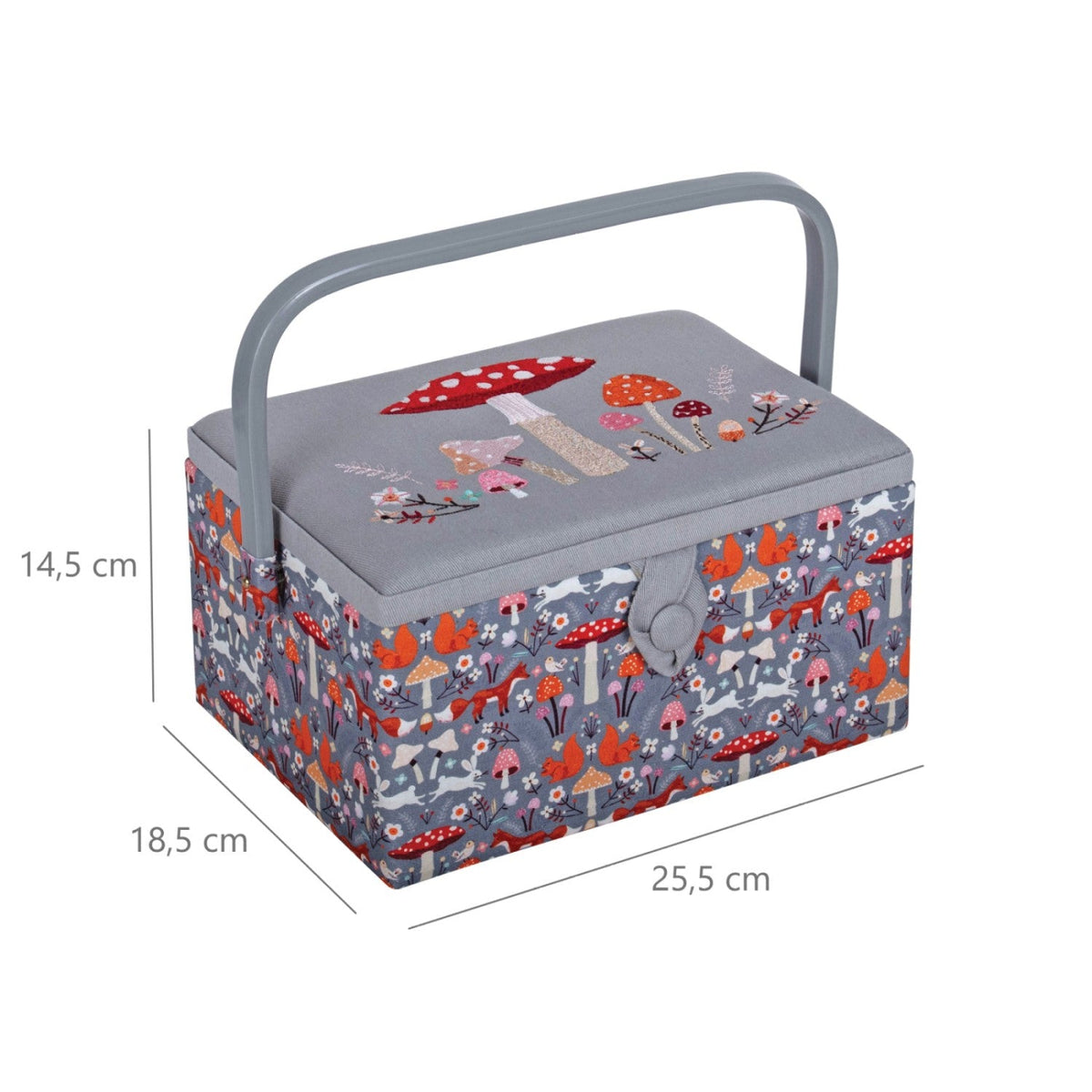 Nähkorb von Hobby Gift Pilze (bestickt / M / 25,5 x 18,5 x 14,5 cm)