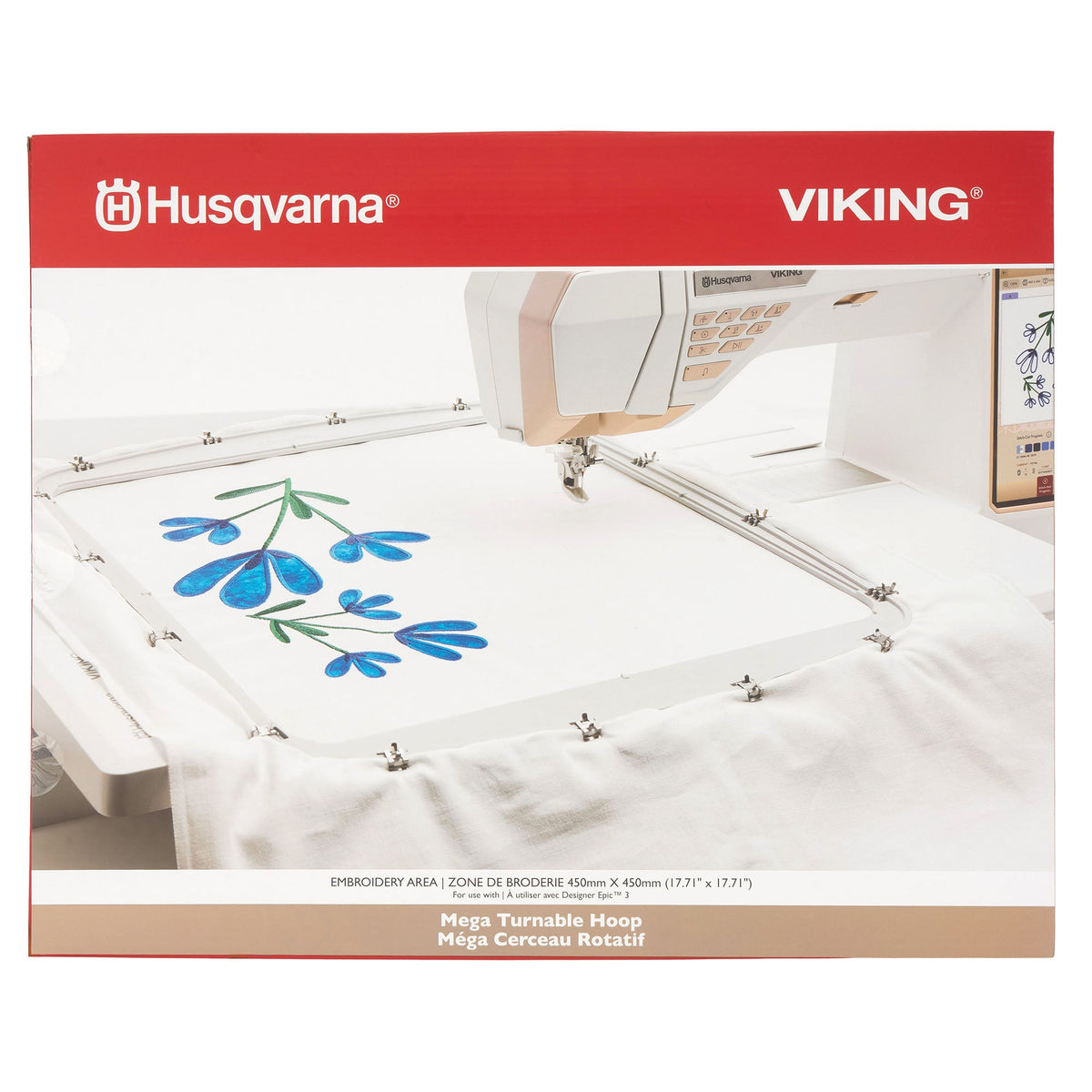 Husqvarna Viking Mega drehbarer Stickrahmen (450 x 450 mm)
