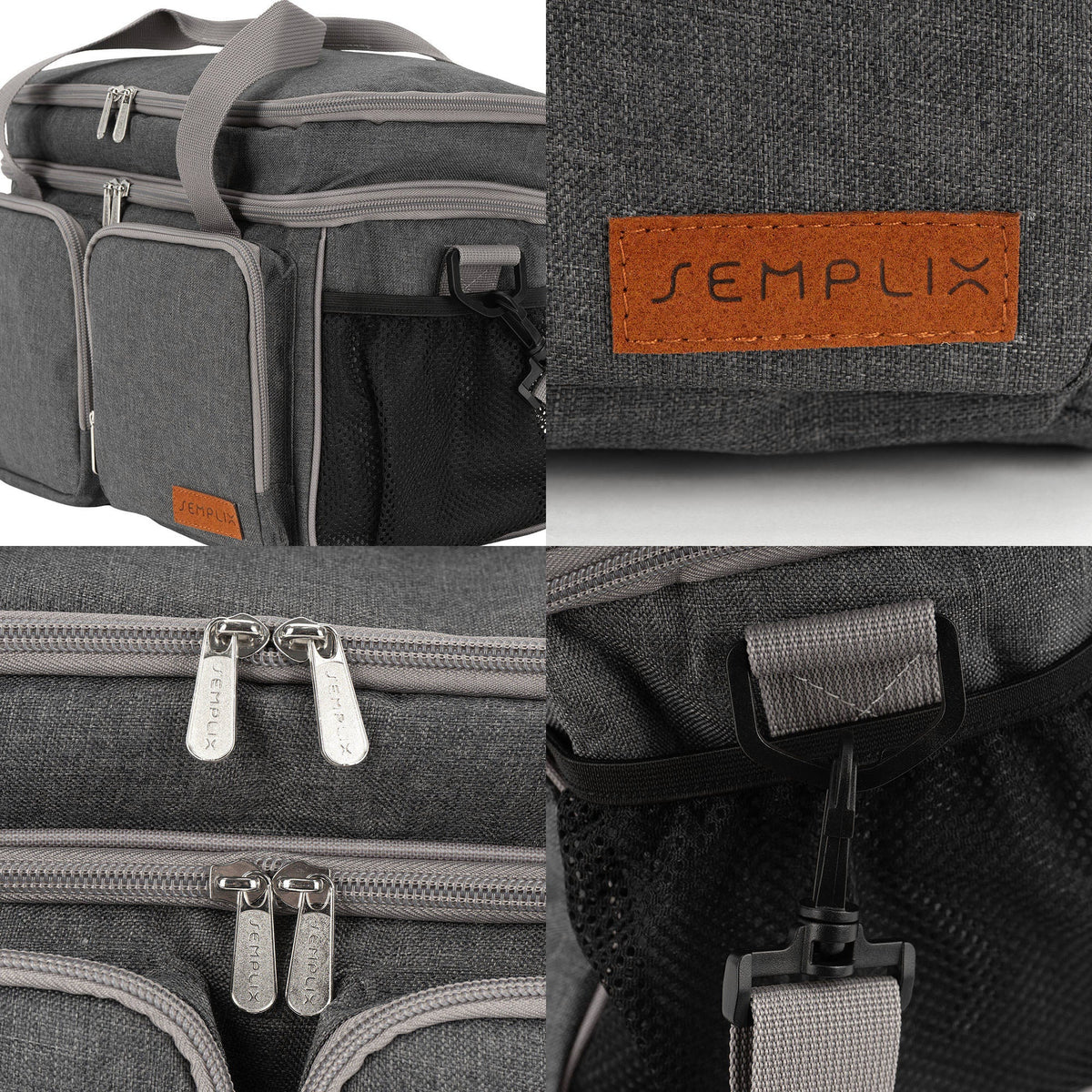 Semplix Multifunktionstasche anthrazit/grau (38 x 18 x 19 cm)