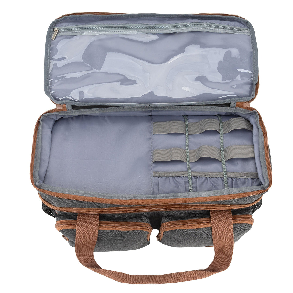 Semplix Multifunktionstasche anthrazit/braun (38 x 18 x 19 cm)