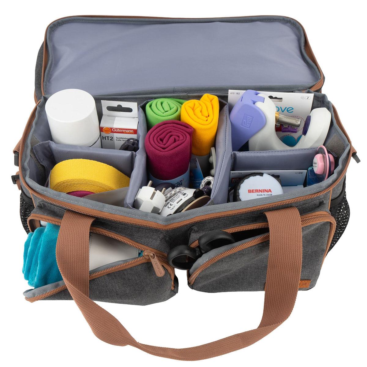 Semplix Multifunktionstasche anthrazit/braun (38 x 18 x 19 cm)