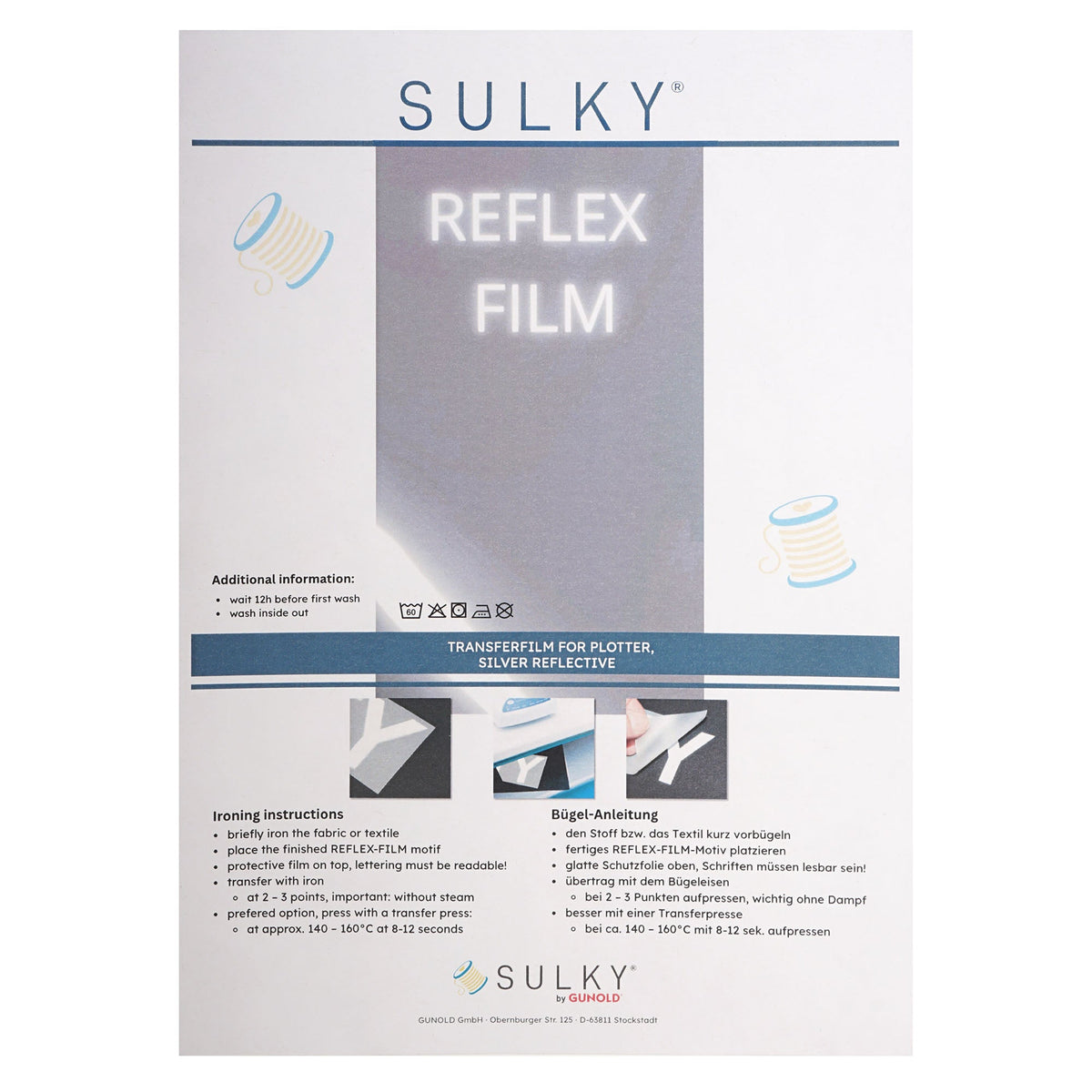 Gunold Sulky Reflex-Film Set (3 Bögen / 30 x 20 cm / Bügelfolie)