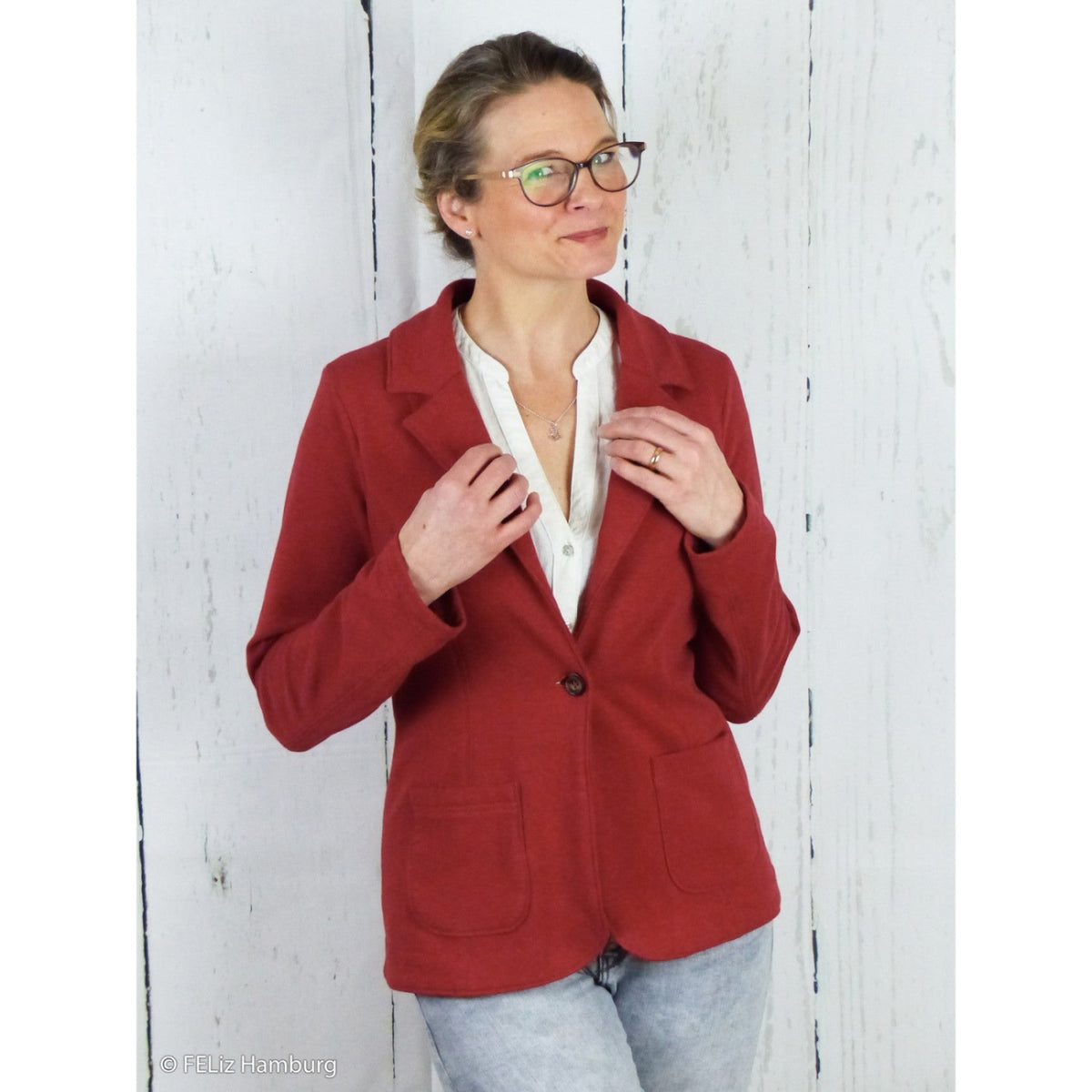 Baumwoll Sweat Stoff Eike angeraut melange - Eike melange von Swafing