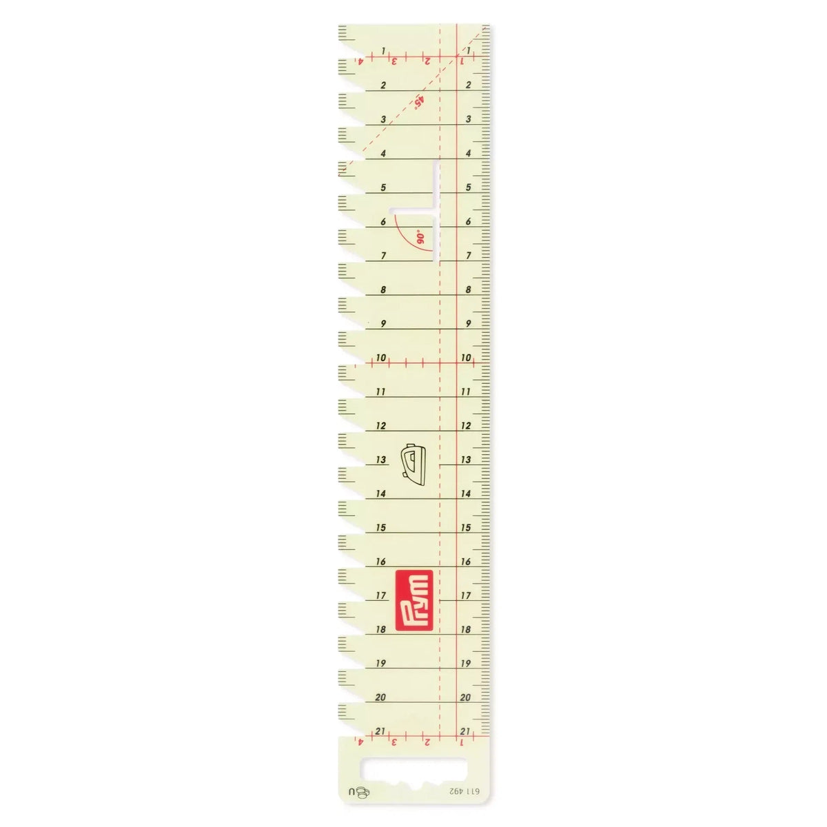 Prym Bügelhandmaß (transparent, 4,5 x 21 cm Skala)