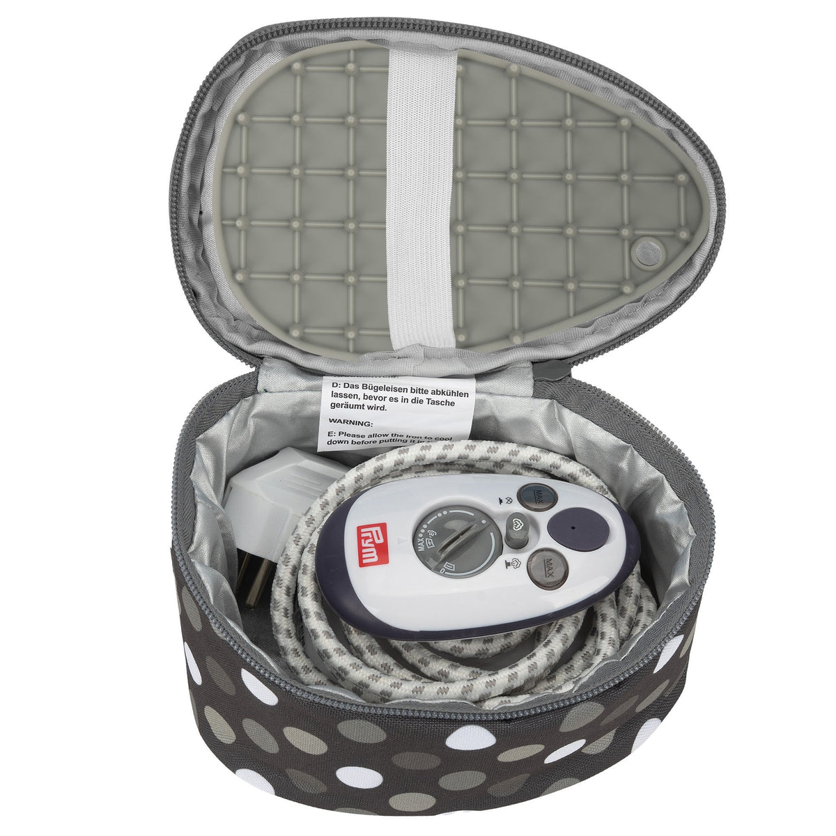 Semplix Mini-Dampfbügeleisen-Set Polka Dots anthrazit/grau