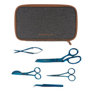 Semplix Aufbewahrungstasche mit Scheren-Set anthrazit/braun