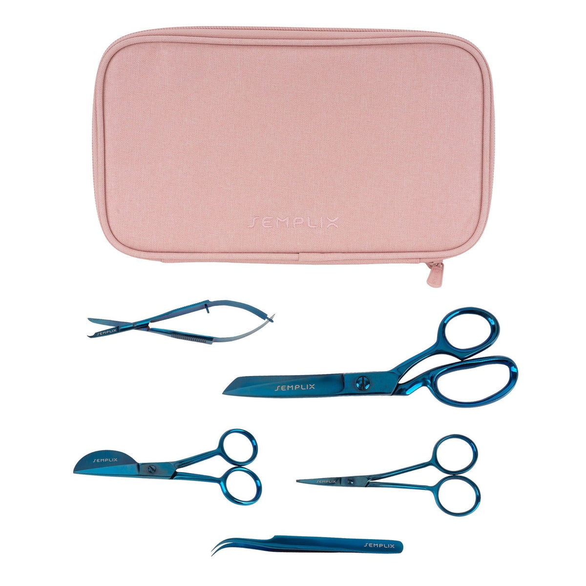 Semplix Aufbewahrungstasche mit Scheren-Set rosé