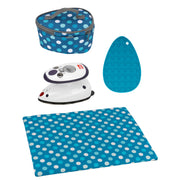 Semplix Mini-Bügeleisen Set + Unterlage Polka Dots petrol/türkis