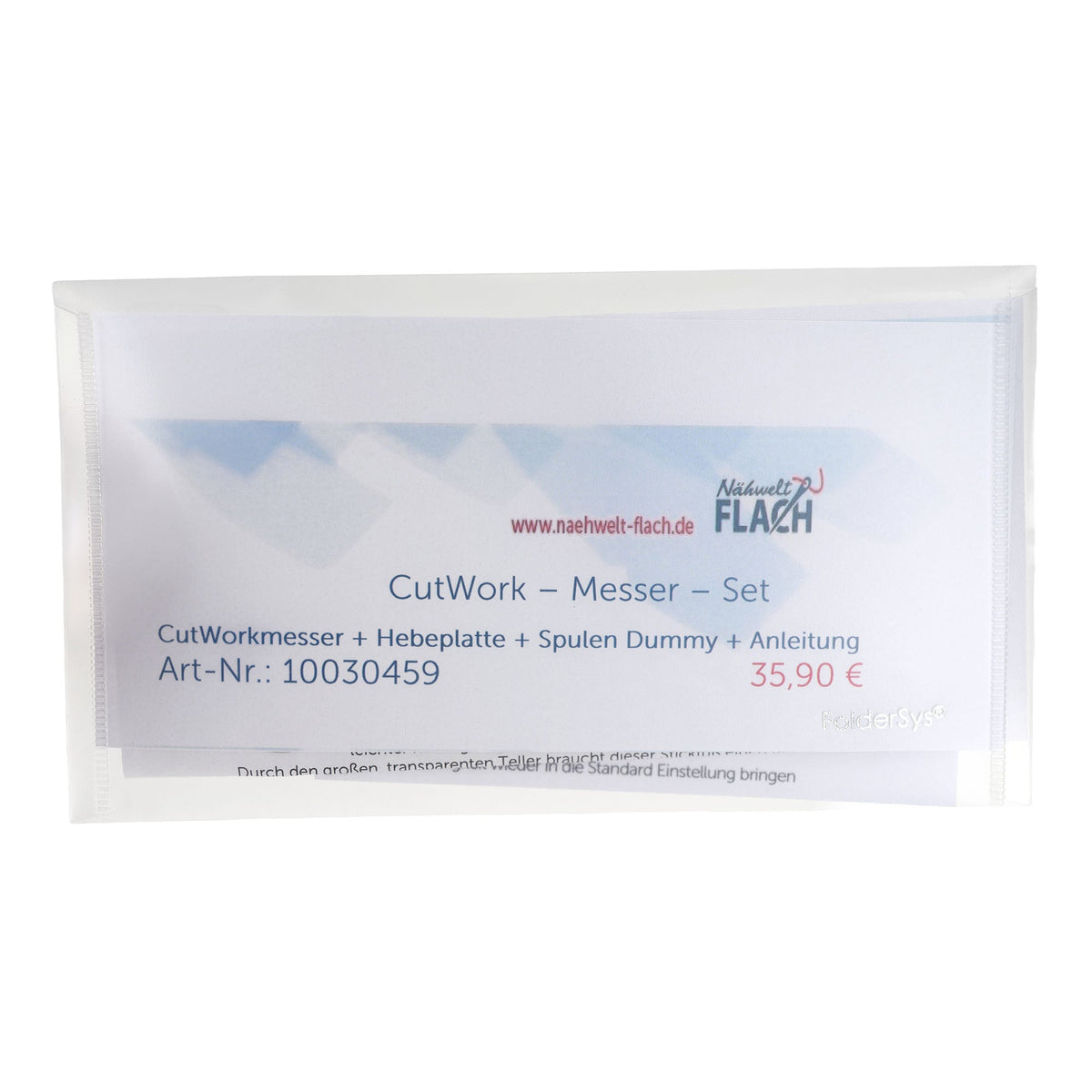 Nähwelt Flach CutWorkmesser Set mit Spulen Dummy