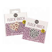 Paul und Clara Iron-On Flock-Patch Herz zum Aufbügeln