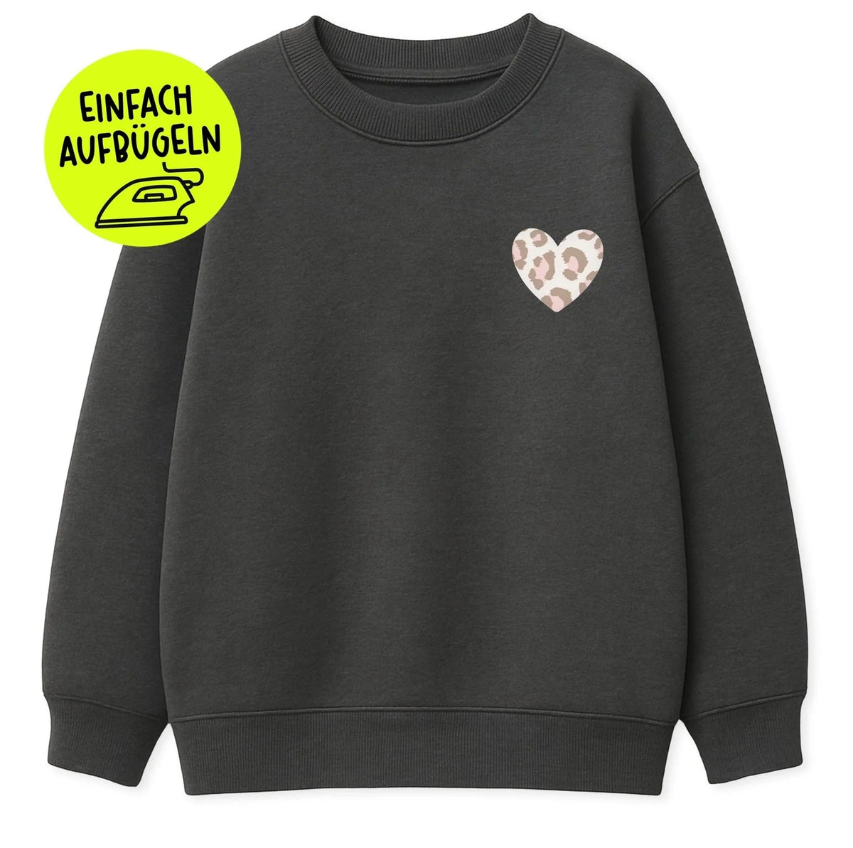 Paul und Clara Iron-On Flock-Patch Herz zum Aufbügeln