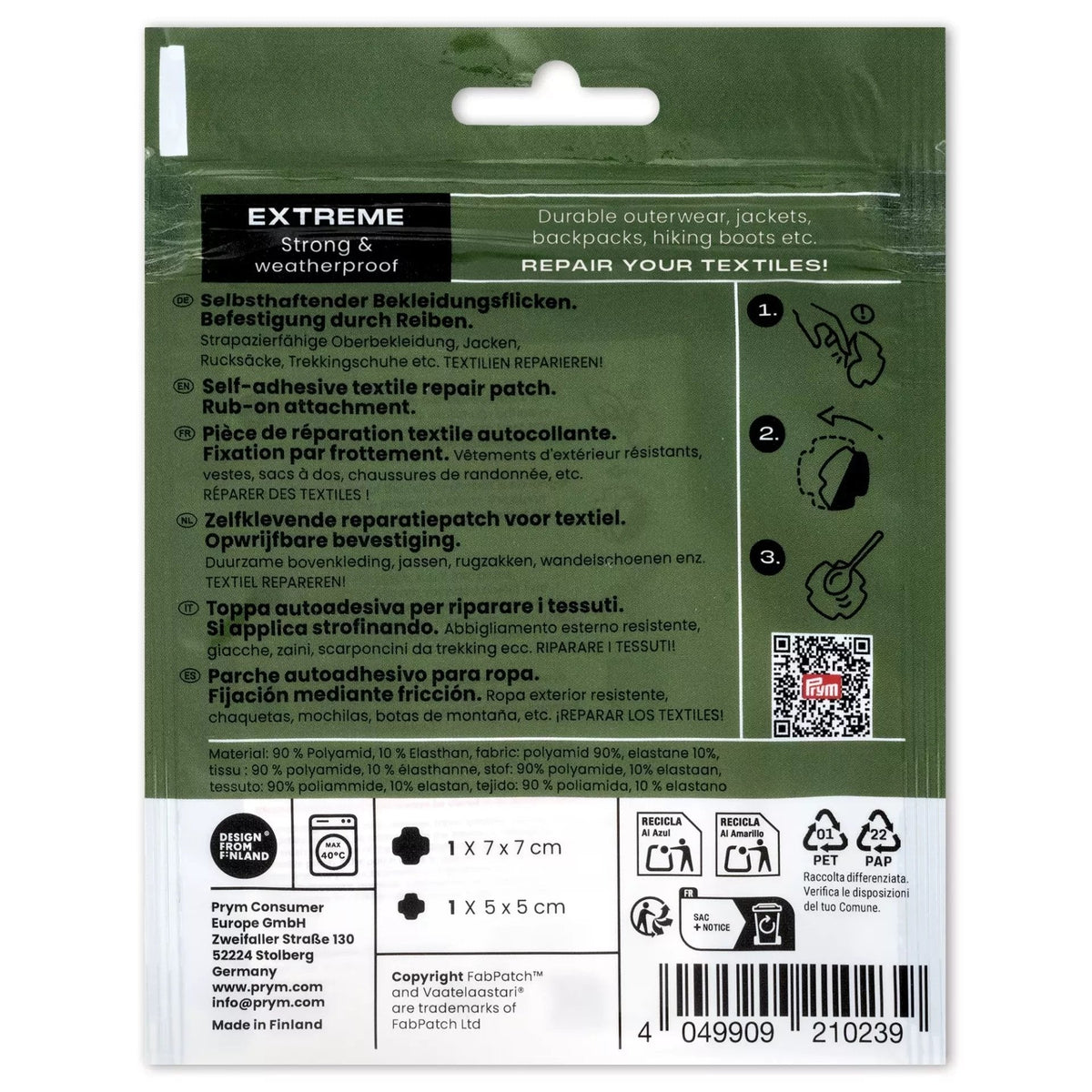 Prym Rub-On Patch EXTREME (2 Stück / schwarz)