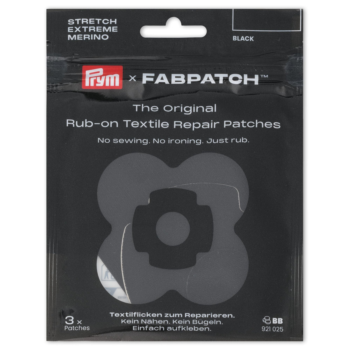 Prym Rub-On Patch REPAIR KIT (3 Stück / schwarz)