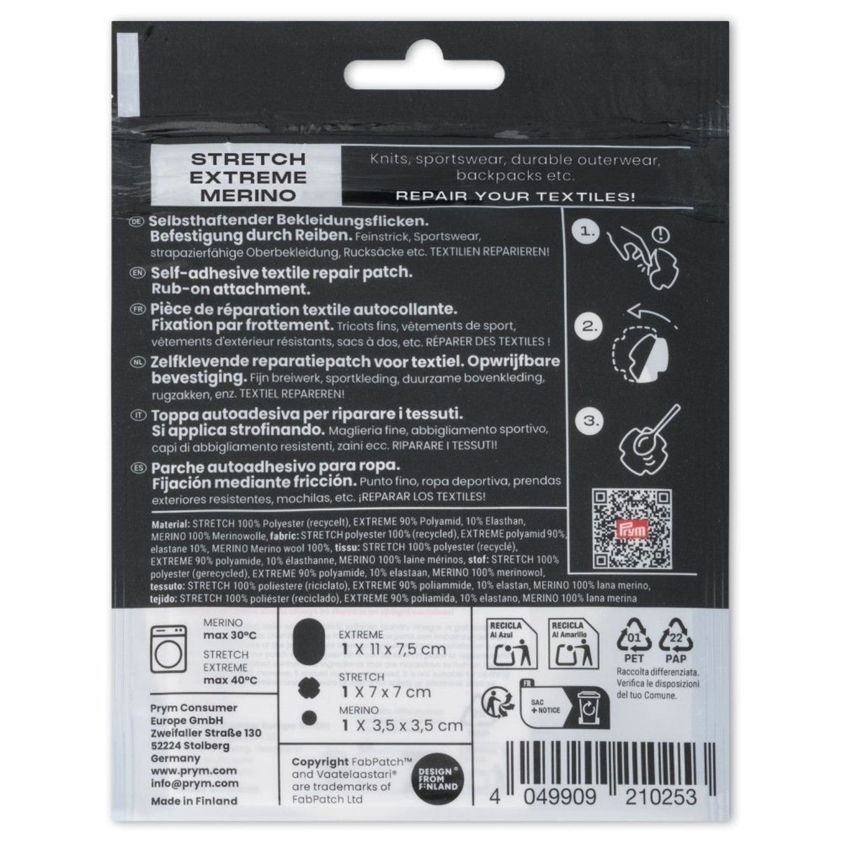 Prym Rub-On Patch REPAIR KIT (3 Stück / schwarz)