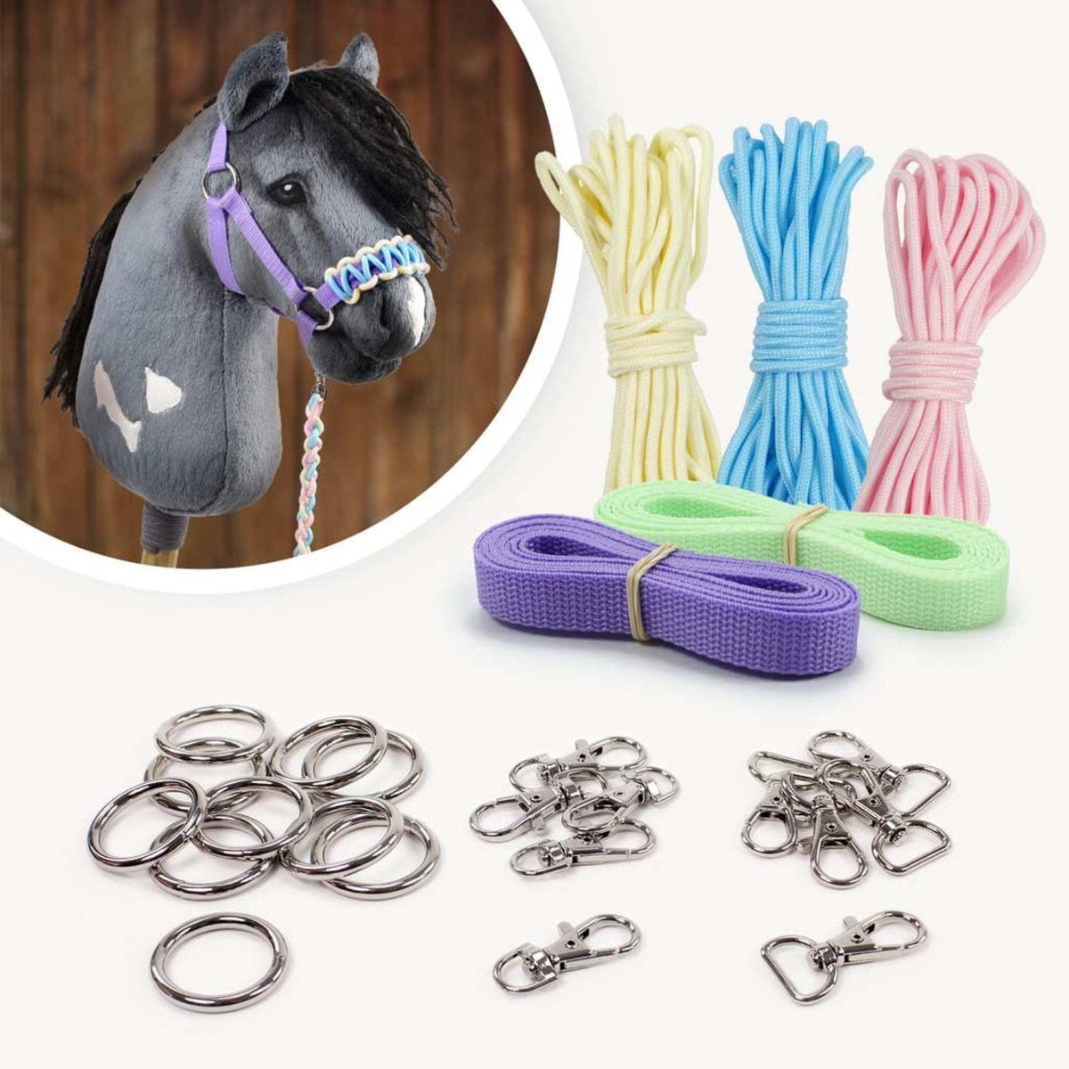 Kullaloo Hobby Horse Halfter Material-Set pastell