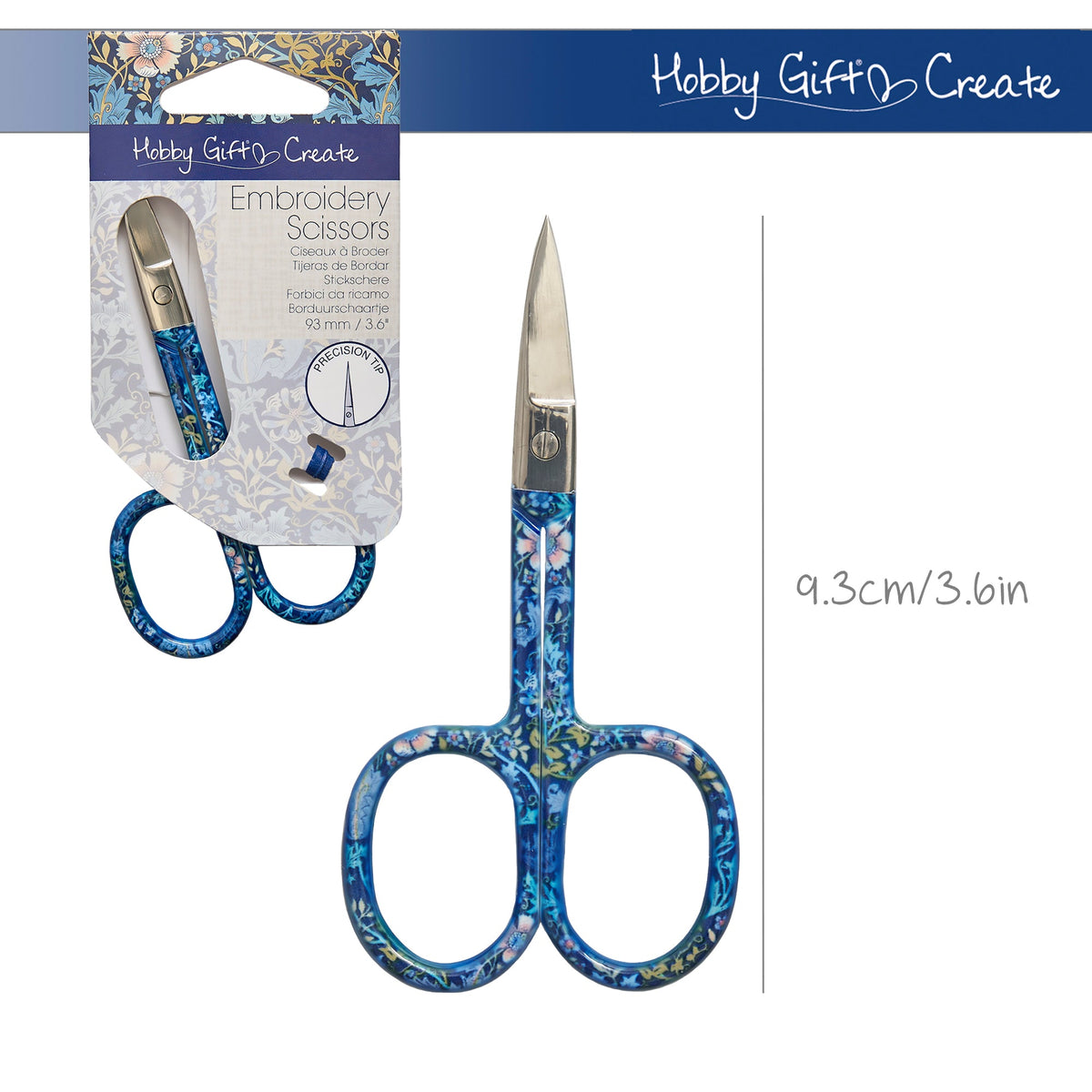 Stickschere von Hobby Gift Floral (9,3 cm)