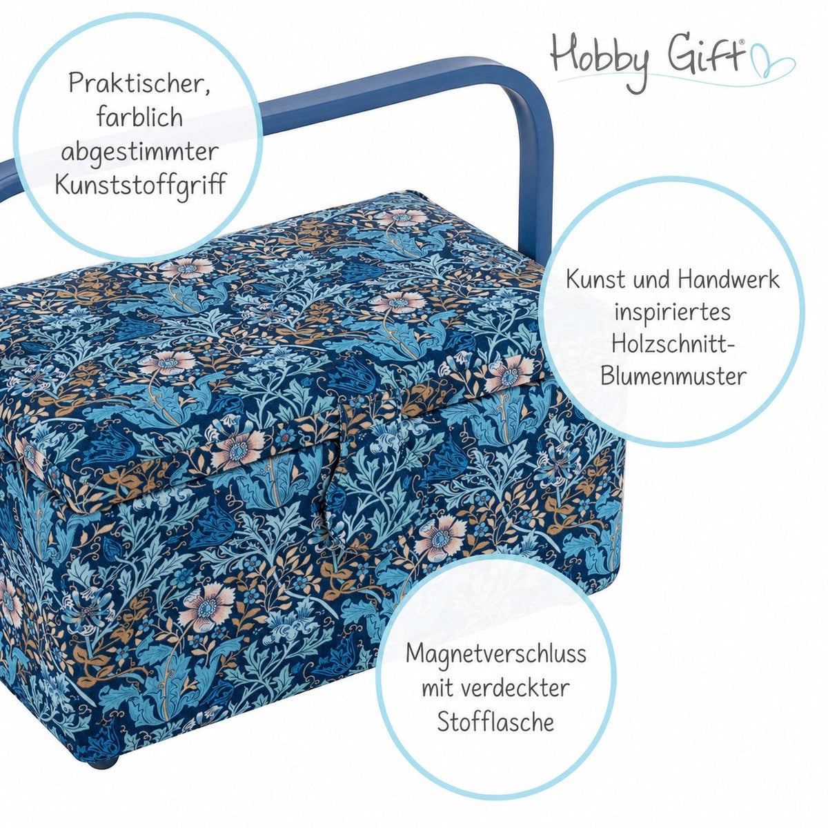 Nähkorb von Hobby Gift Floral (M / 17,8 x 24,5 x 14,5 cm)
