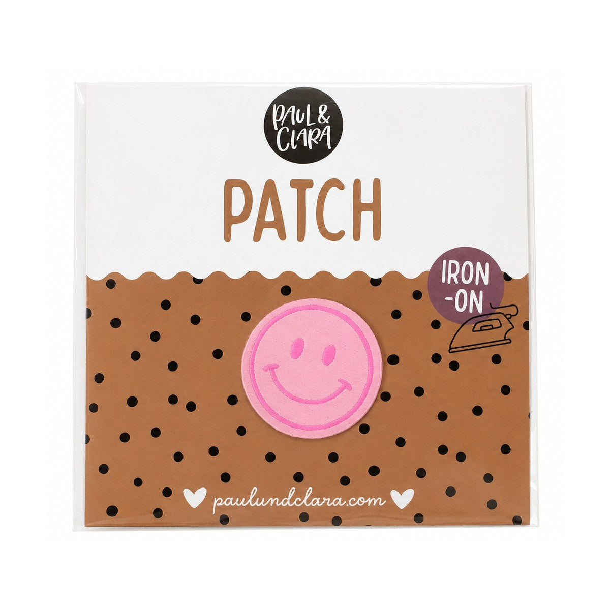 Paul und Clara Iron-On Patch Smile (pink) zum Aufbügeln