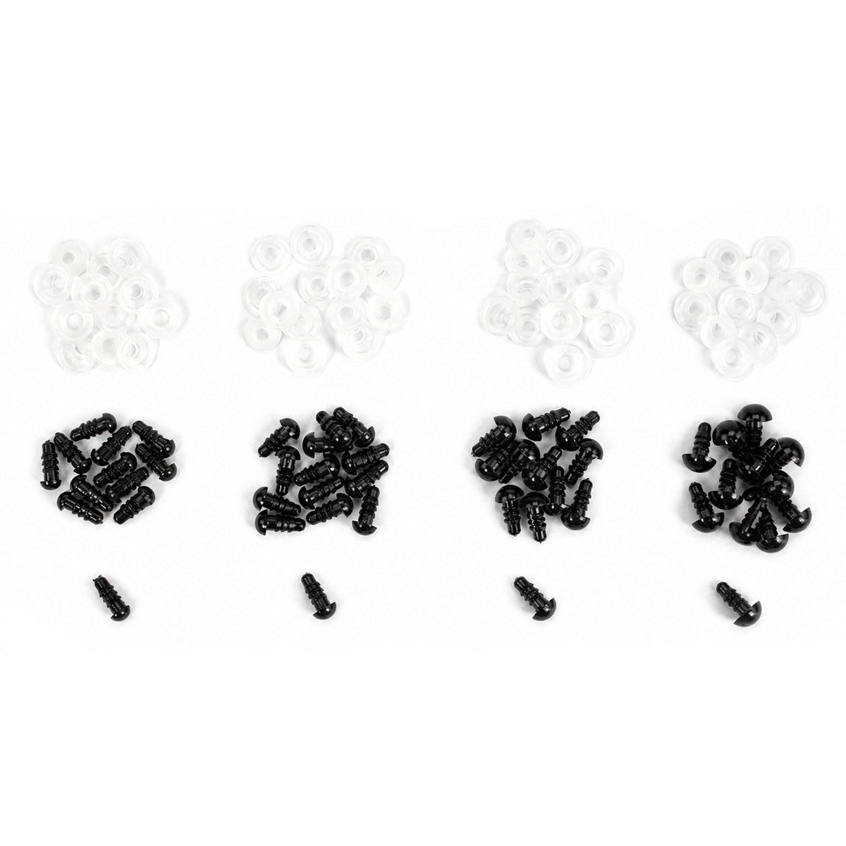 Go Handmade Sicherheitsaugen Set schwarz (Ø 5-8 mm / Mix mit 25 Paar)