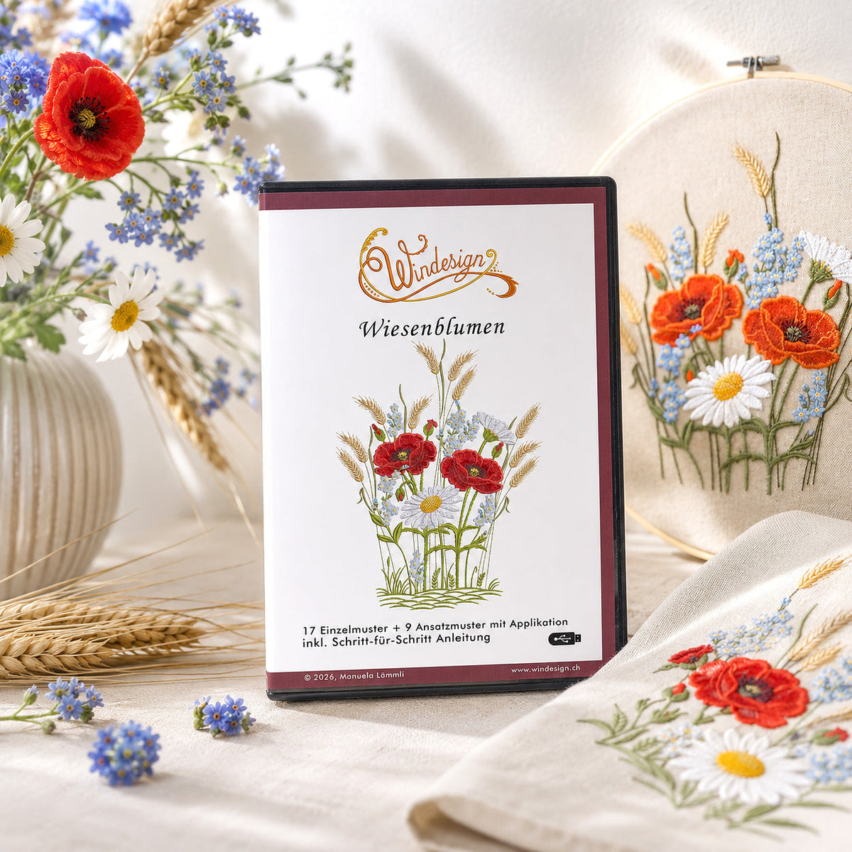 Windesign Stickmuster-USB Wiesenblumen