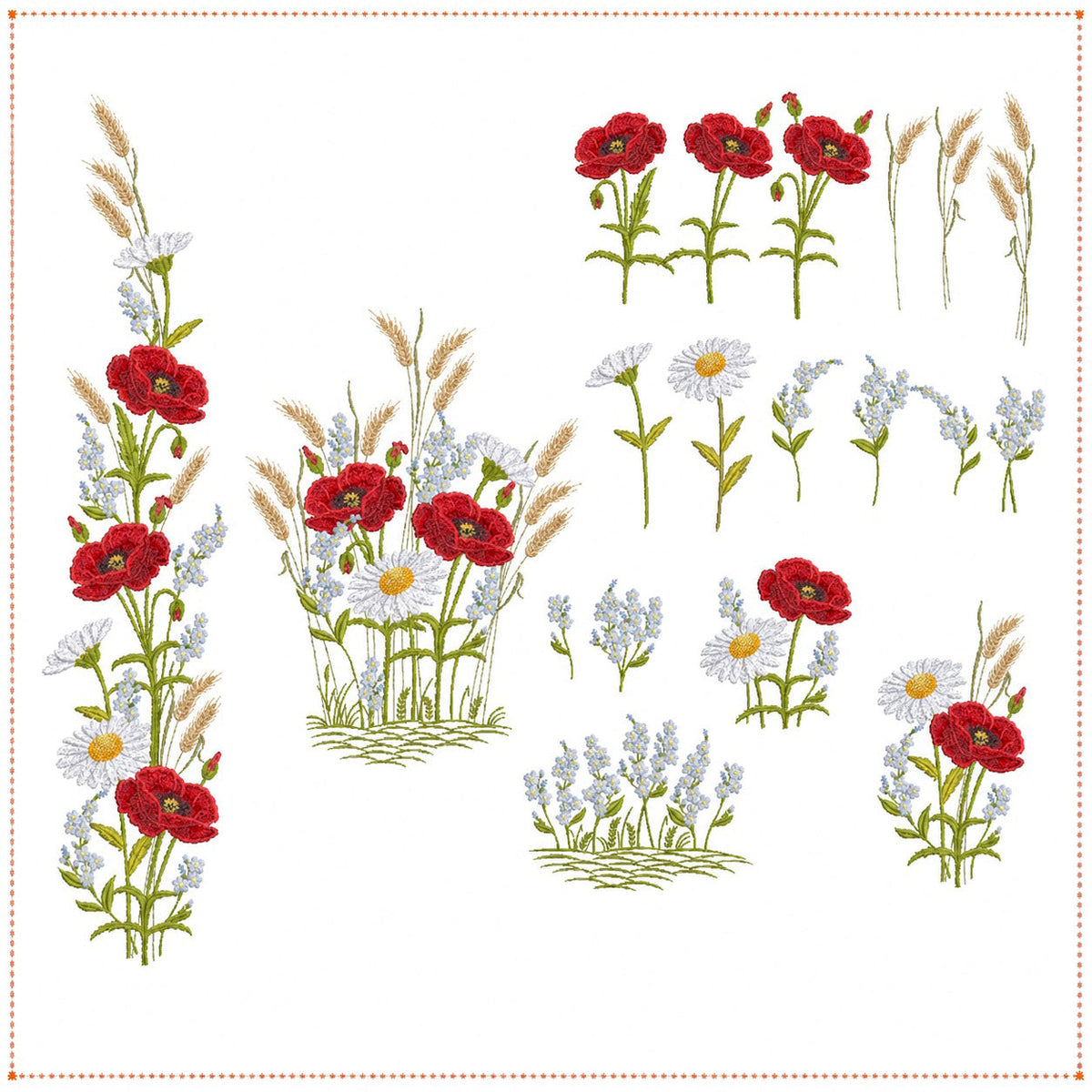 Windesign Stickmuster-USB Wiesenblumen